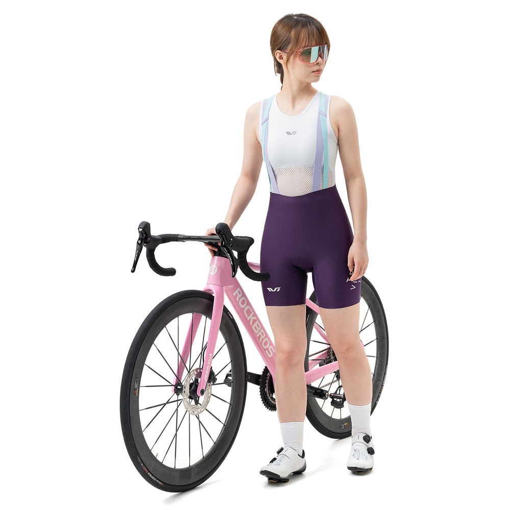 Rockbros YDDK017-1 TVI Women's Cycling Shorts with Bib and Pad Size S - Purple_2