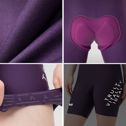 Rockbros YDDK017-1 TVI Women's Cycling Shorts with Bib and Pad Size S - Purple_3