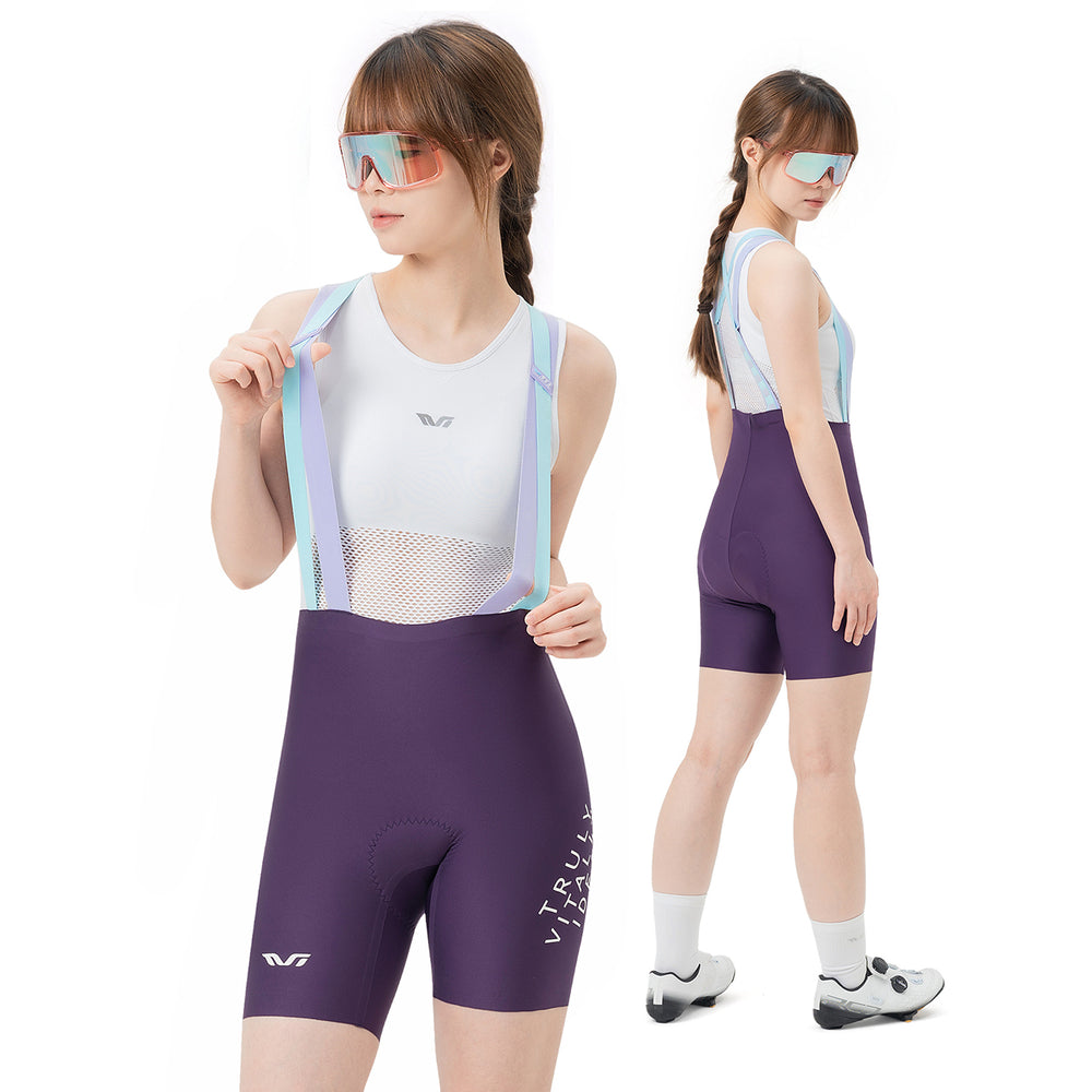 Rockbros YDDK017-1 TVI Women's Cycling Shorts with Bib and Pad Size S - Purple_8
