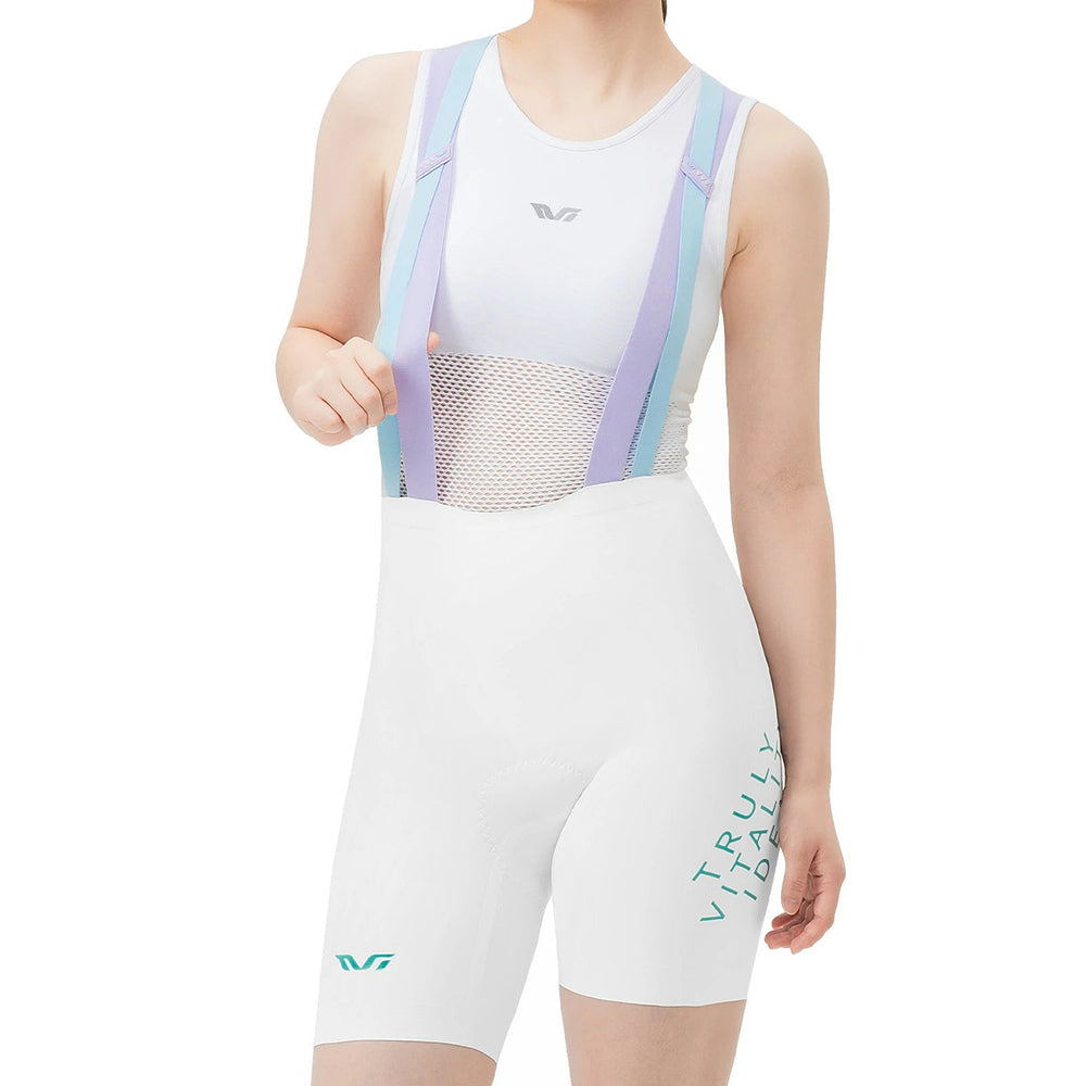 Rockbros YDDK017-1 TVI Women's Cycling Shorts with Bib and Pad Size L - White_1