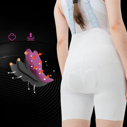 Rockbros YDDK017-1 TVI Women's Cycling Shorts with Bib and Pad Size L - White_2