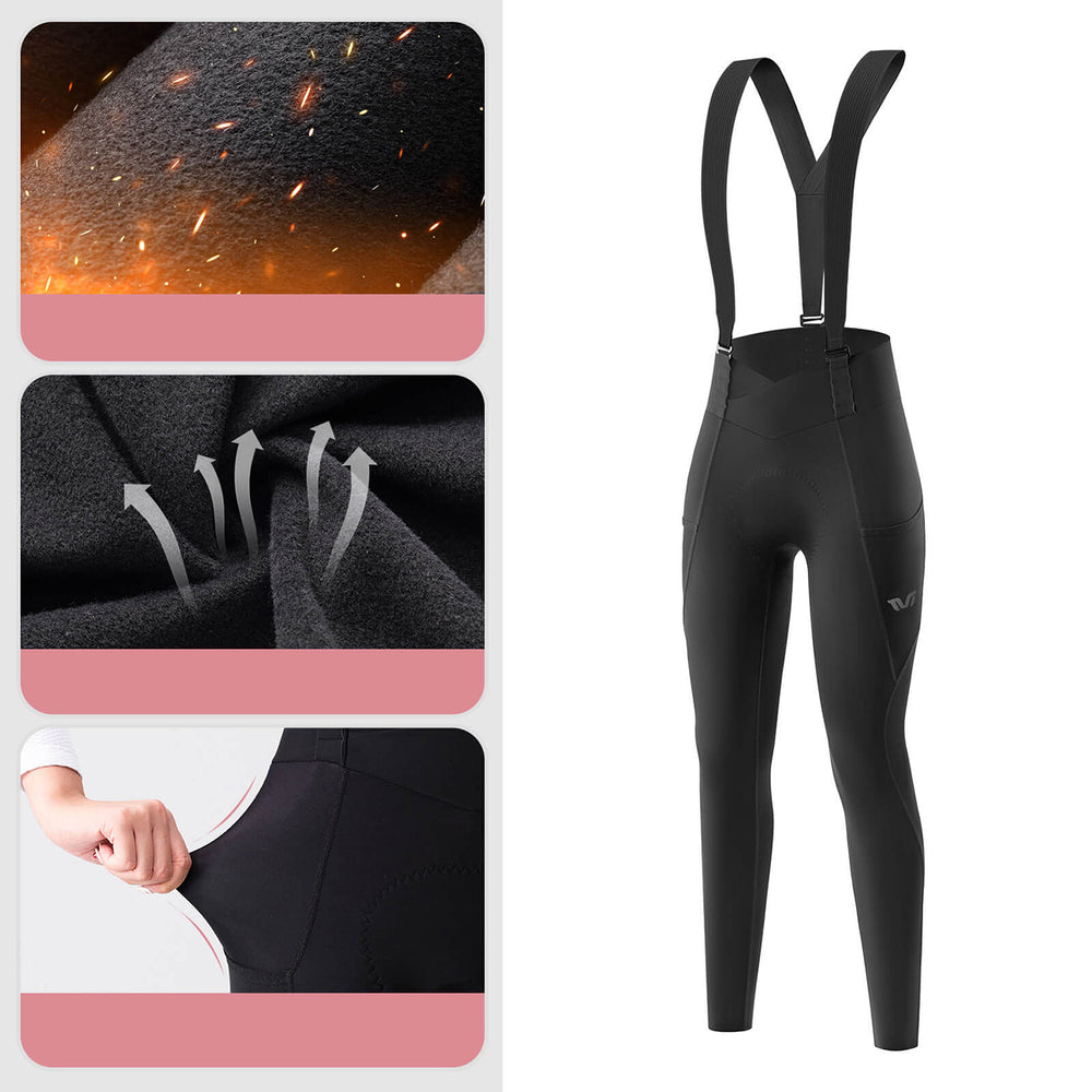 Rockbros YDCK006 TVI Women's Cycling Bib Shorts with Pad M - Black_5