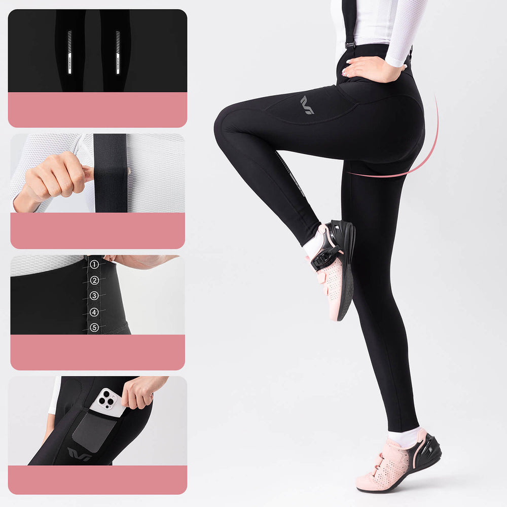Rockbros YDCK006 TVI Women's Cycling Bib Shorts with Pad M - Black_6
