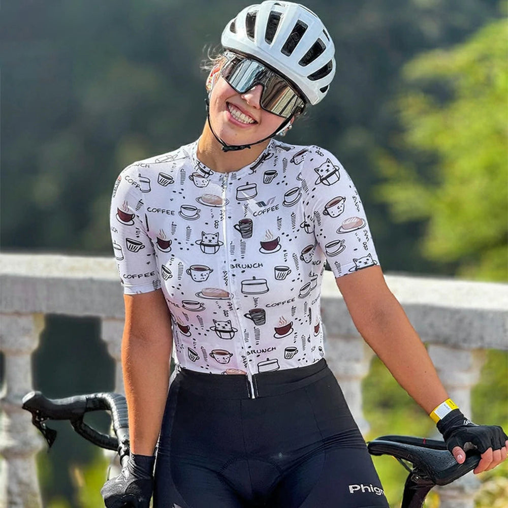 Rockbros 15110005005 Women's Short Sleeve Cycling Jersey L - White_2