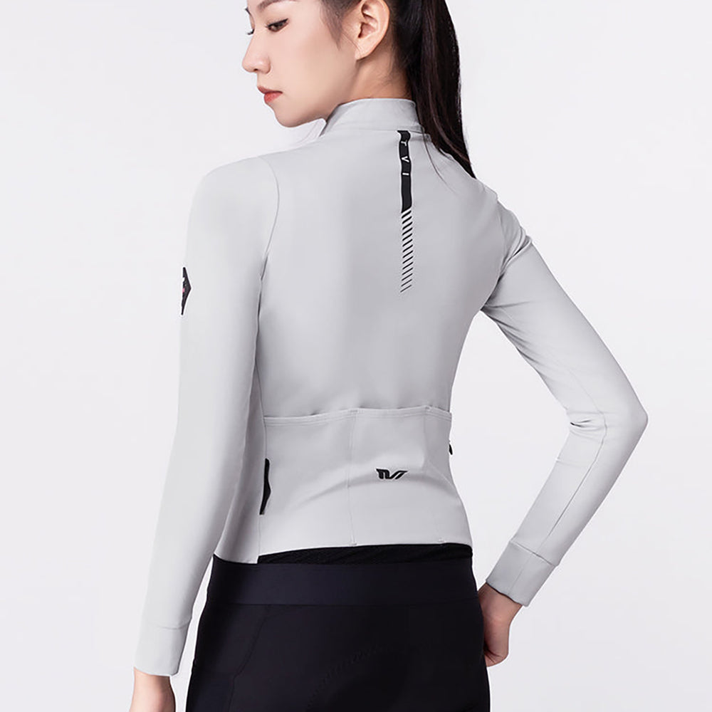 Rockbros YDWT006 TVI women's cycling jersey insulated autumn/winter M - white and gray_3