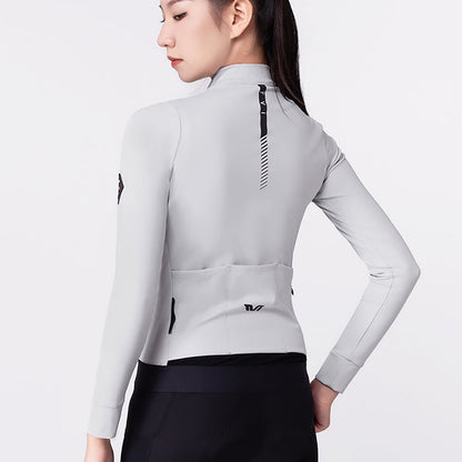 Rockbros YDWT006 TVI women's cycling jersey insulated autumn/winter L - white and gray_3