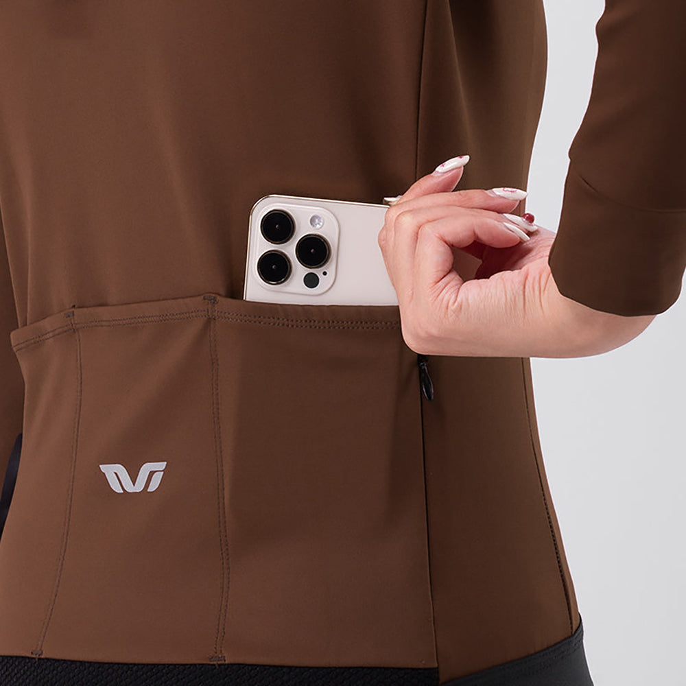 Rockbros YDWT006 TVI women's cycling jersey insulated autumn/winter L - brown_3