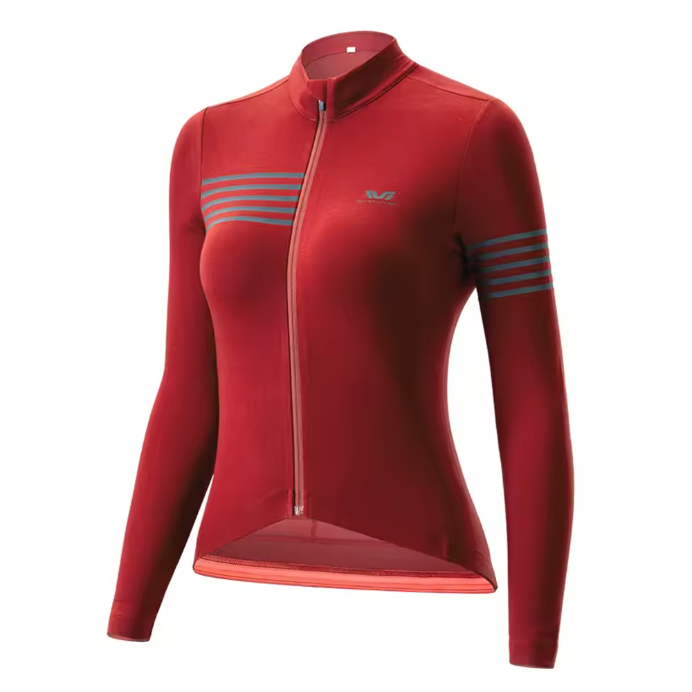 Rockbros YPW065 TVI Women's Long Sleeve Cycling Jersey Fall/Winter M - Red_0