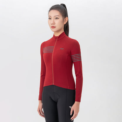 Rockbros YPW065 TVI Women's Long Sleeve Cycling Jersey Fall/Winter M - Red_1