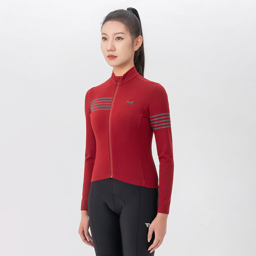 Rockbros YPW065 TVI Women's Long Sleeve Cycling Jersey Fall/Winter L - Red_1