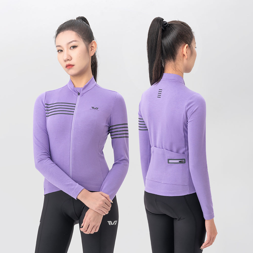 Rockbros YPW065 TVI Women's Long Sleeve Cycling Jersey Fall/Winter S - Purple_3