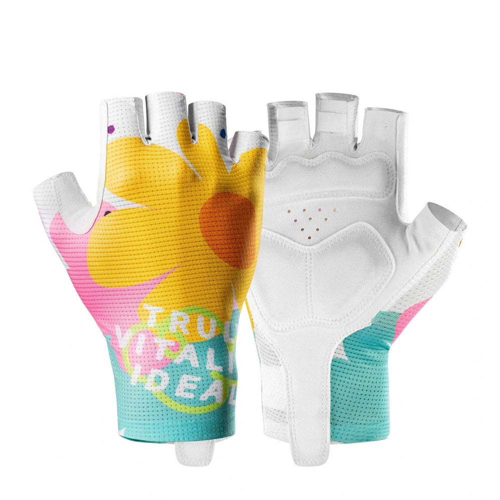 Rockbros S389 Women's Short Shock Absorbing Cycling Gloves L - Multicolor_0