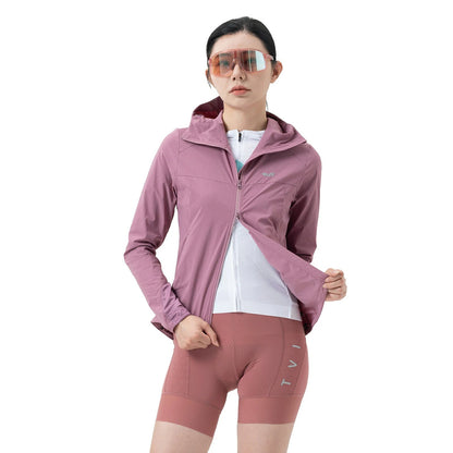 Rockbros YPW079 TVI Women's Cycling Jacket with Hood Size S - Pink_1