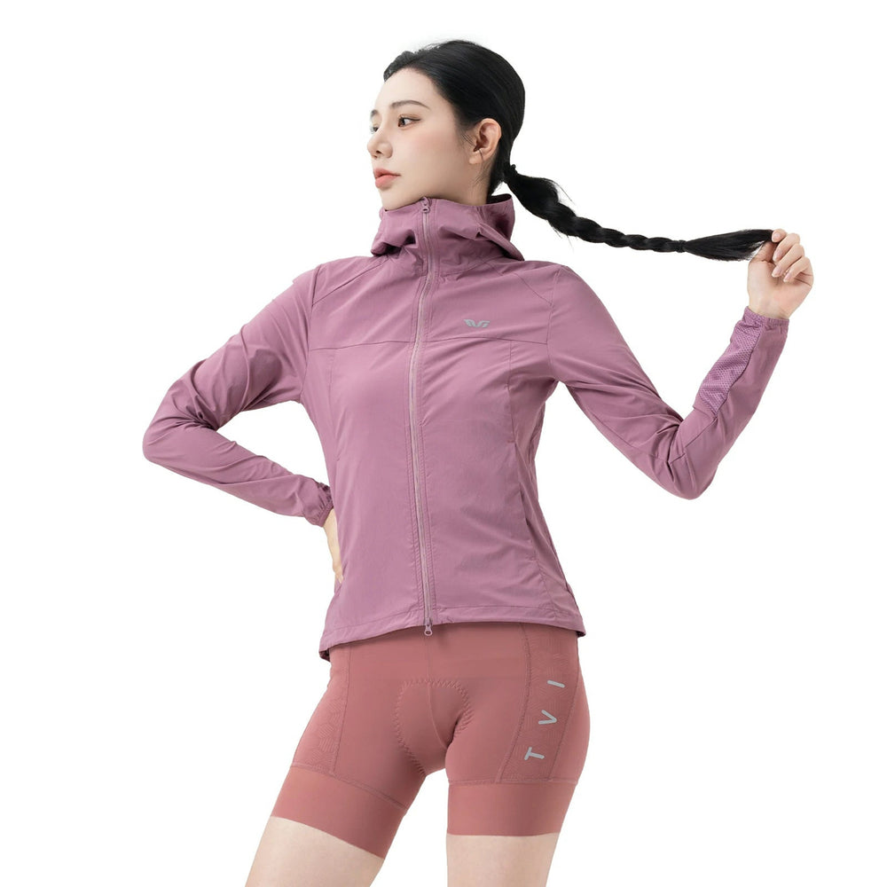 Rockbros YPW079 TVI Women's Cycling Jacket with Hood Size S - Pink_2