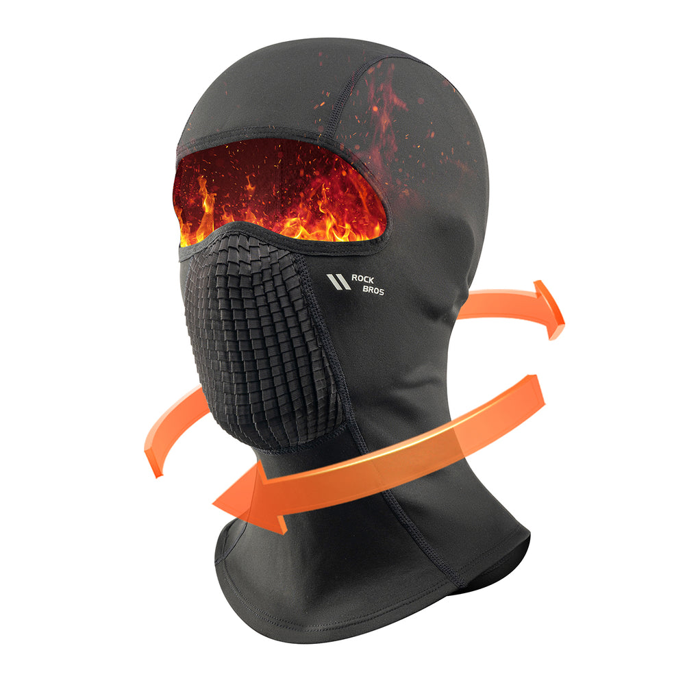 Rockbros LF25699 Fleece Bicycle Balaclava - Black_2