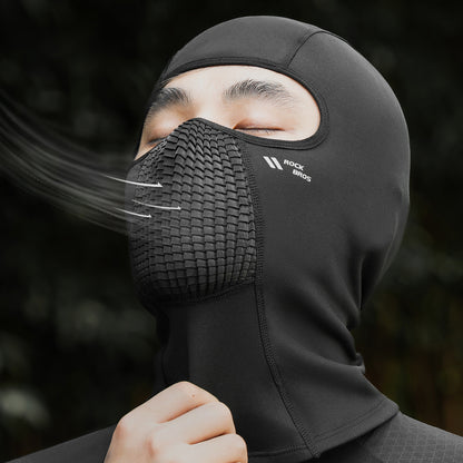 Rockbros LF25699 Fleece Bicycle Balaclava - Black_3