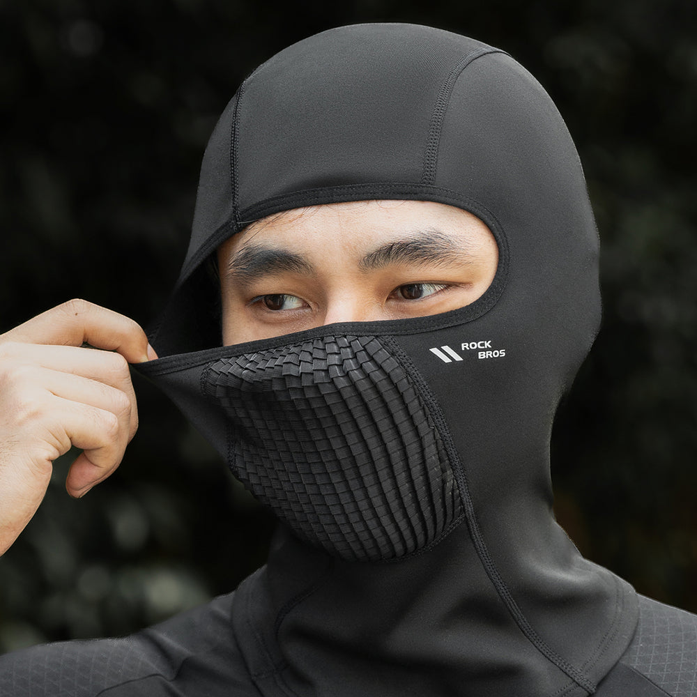 Rockbros LF25699 Fleece Bicycle Balaclava - Black_5