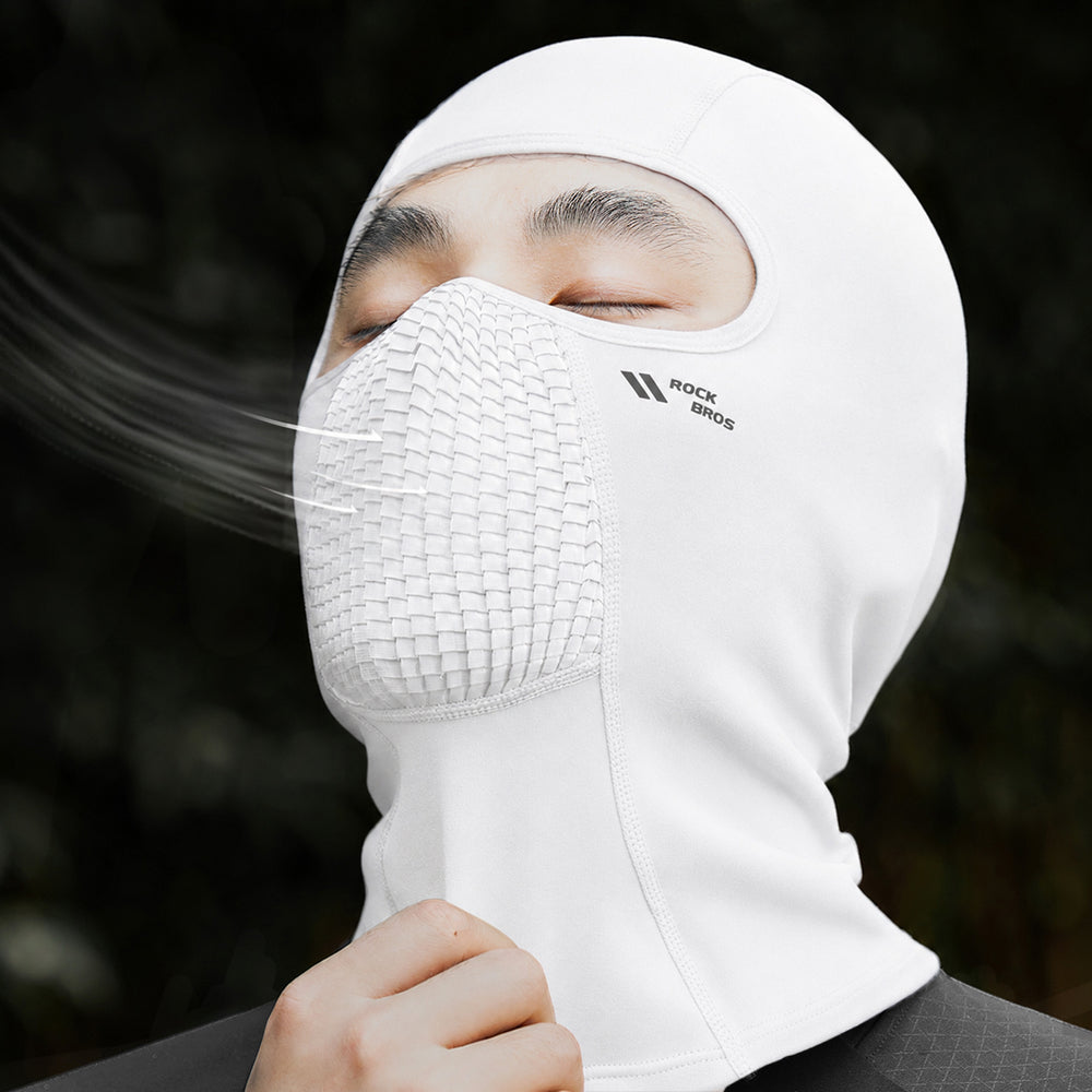 Rockbros LF25699 fleece cycling balaclava - white_1