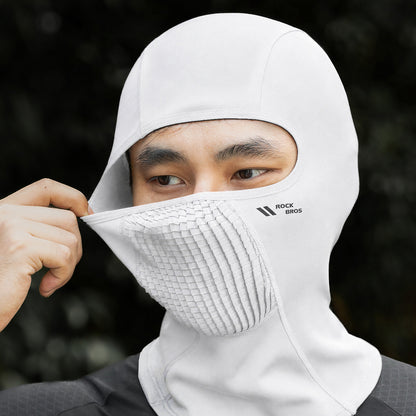 Rockbros LF25699 fleece cycling balaclava - white_3