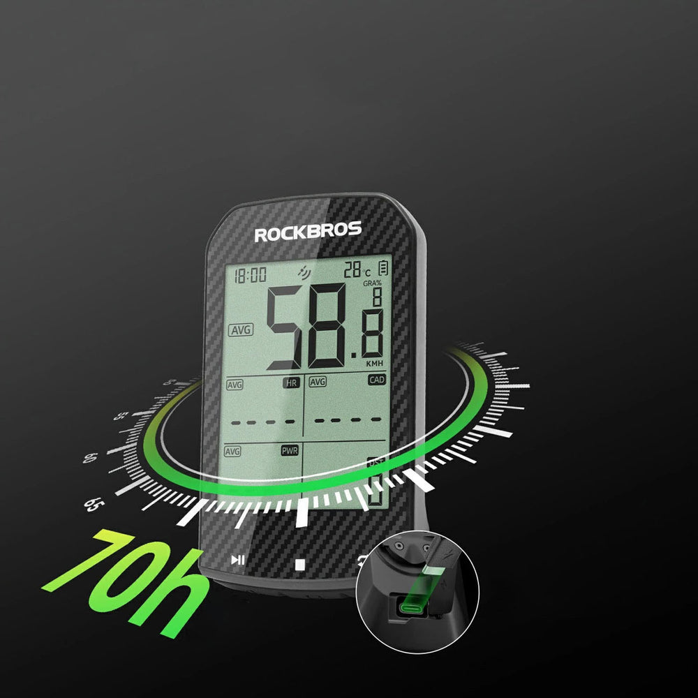 Rockbros M1Pro Bluetooth GPS Bike Computer IPX6 - Black_2