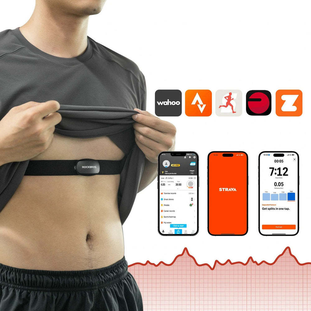 Rockbros HRM812 Bluetooth ANT+ Heart Rate Monitor Belt HRM Sensor IP67 - Black_3