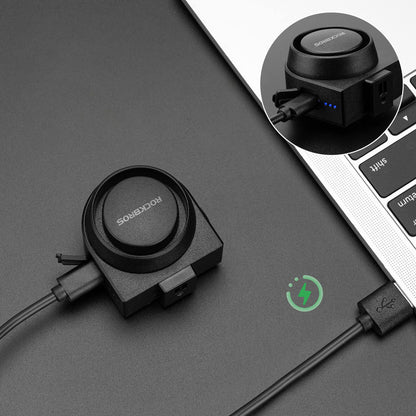 Rockbros A2 Bicycle Bell with 115 dB Alarm and USB-C Remote Control - Black_2