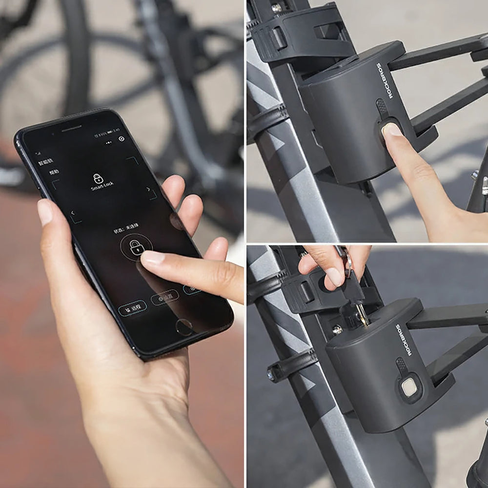 Rockbros 32210826001 Fingerprint Bike Lock - Black_3