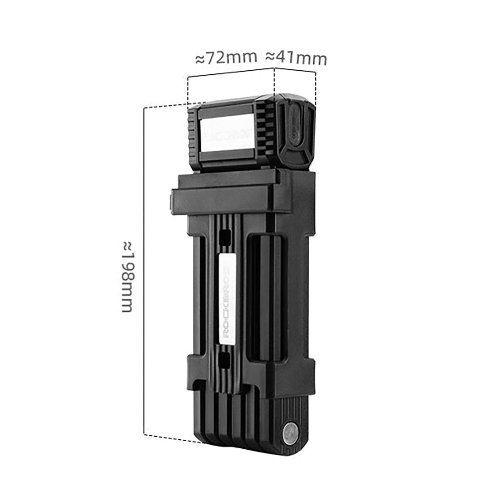Rockbros LKXR2006 Folding Bike Lock with Key - Black_7