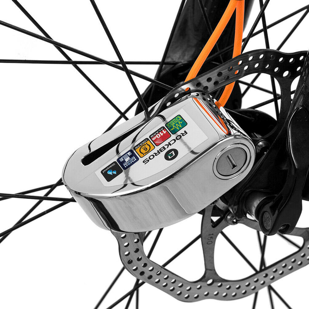 Rockbros LBAYG8308 Bike Lock with Alarm and Disc Lock - Orange_2