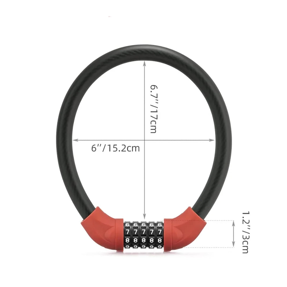 Rockbros RKS570-RD ​​bike lock – steel cable, code_2