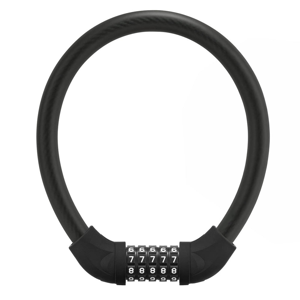 Rockbros RKS870-BK bicycle lock with code, steel cable, 85 cm - black_0