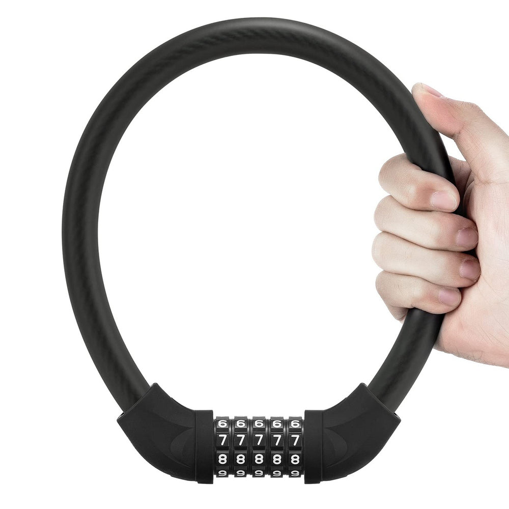 Rockbros RKS870-BK bicycle lock with code, steel cable, 85 cm - black_2