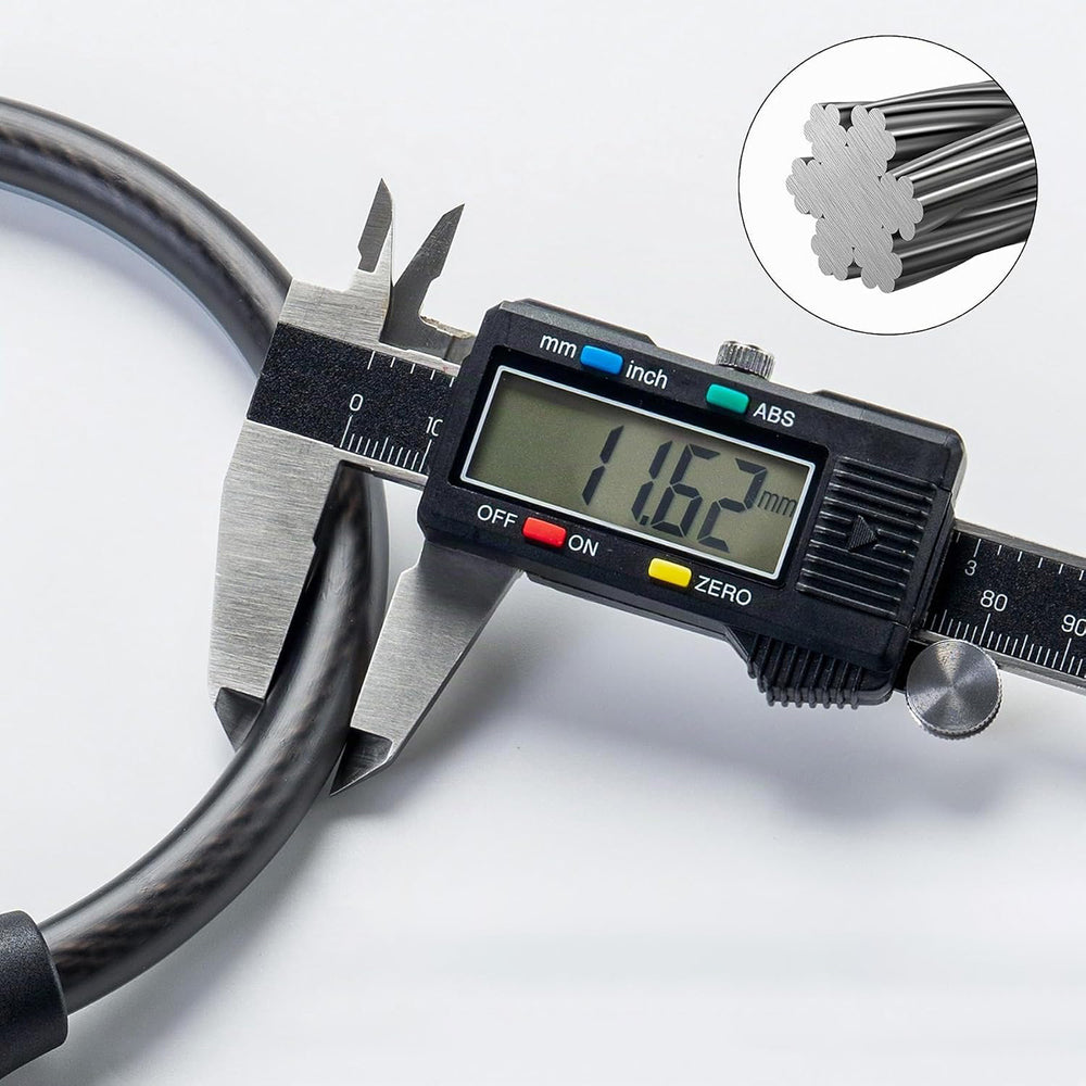 Rockbros 87639-4 bicycle lock with code and steel cable - black_2