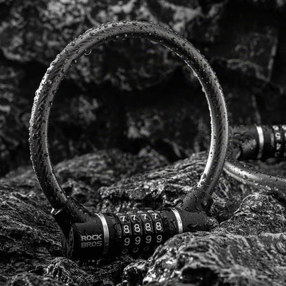 Rockbros 87639-4 bicycle lock with code and steel cable - black_4
