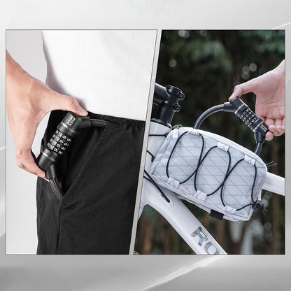 Rockbros 87639-4 bicycle lock with code and steel cable - black_5
