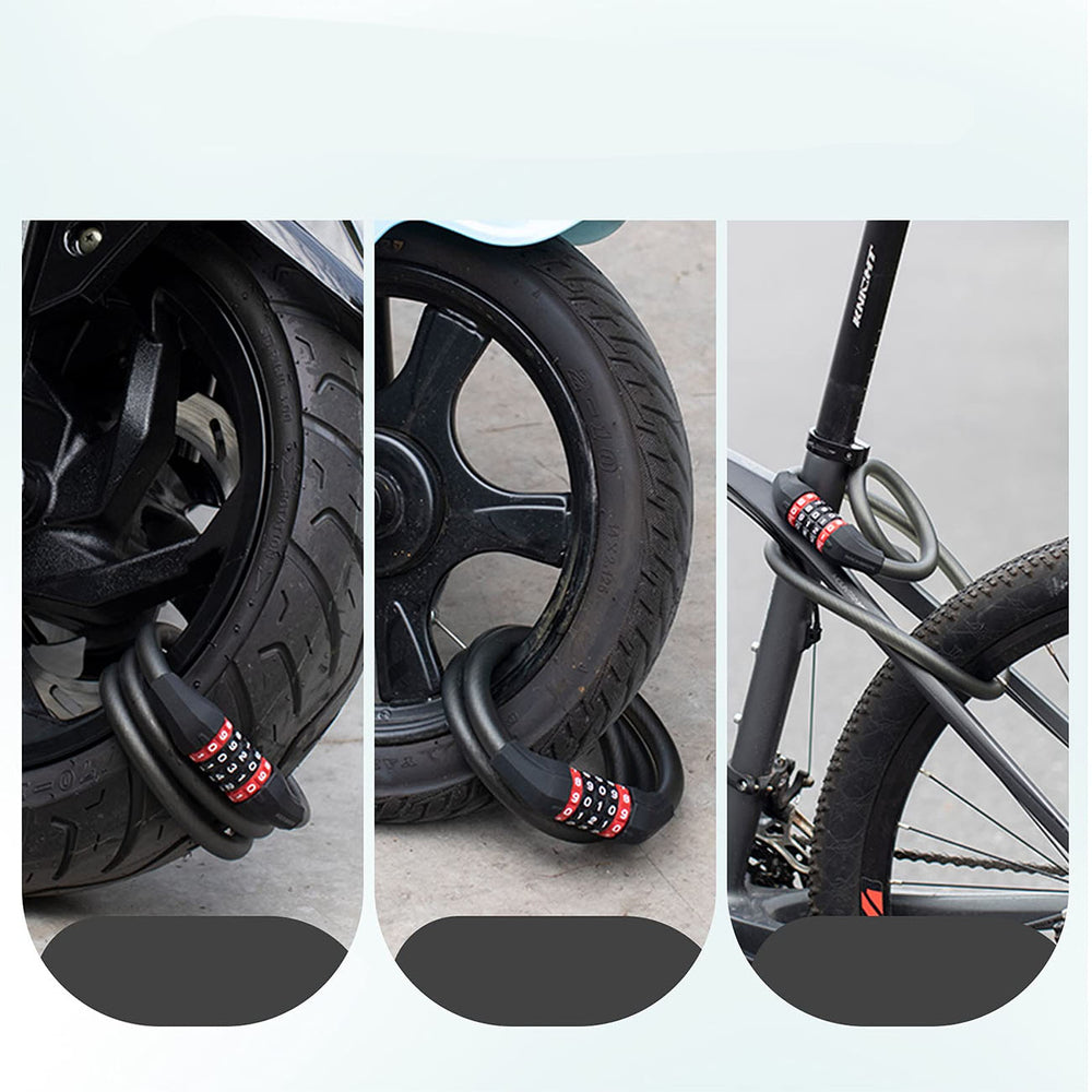 Rockbros RKS507 bicycle lock with 5-digit code, steel cable, 180 cm - black_4
