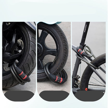 Rockbros RKS507 bicycle lock with 5-digit code, steel cable, 180 cm - black_4