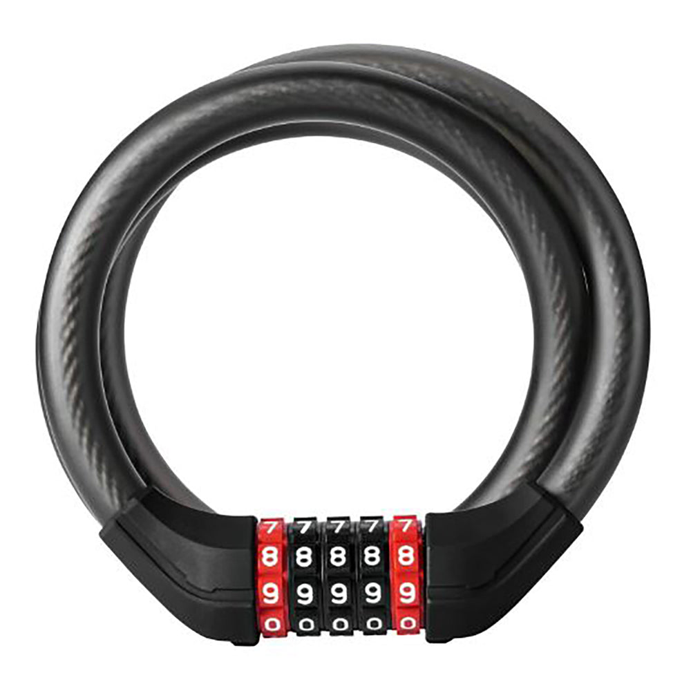 Rockbros RKS531 bicycle lock with 5-digit code, steel cable, 120 cm, with LED lighting - black_2