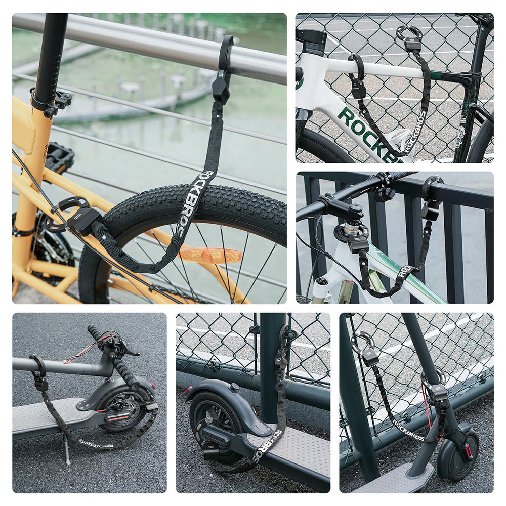 Rockbros 85922 Chain Lock for Scooters and Bikes - Black_2