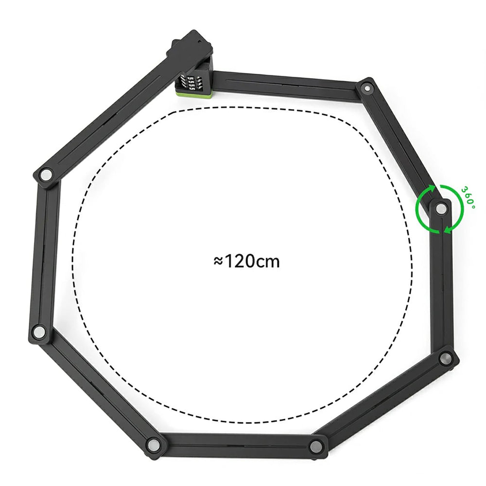 Rockbros 829 Folding Code Bike Lock - Black_1
