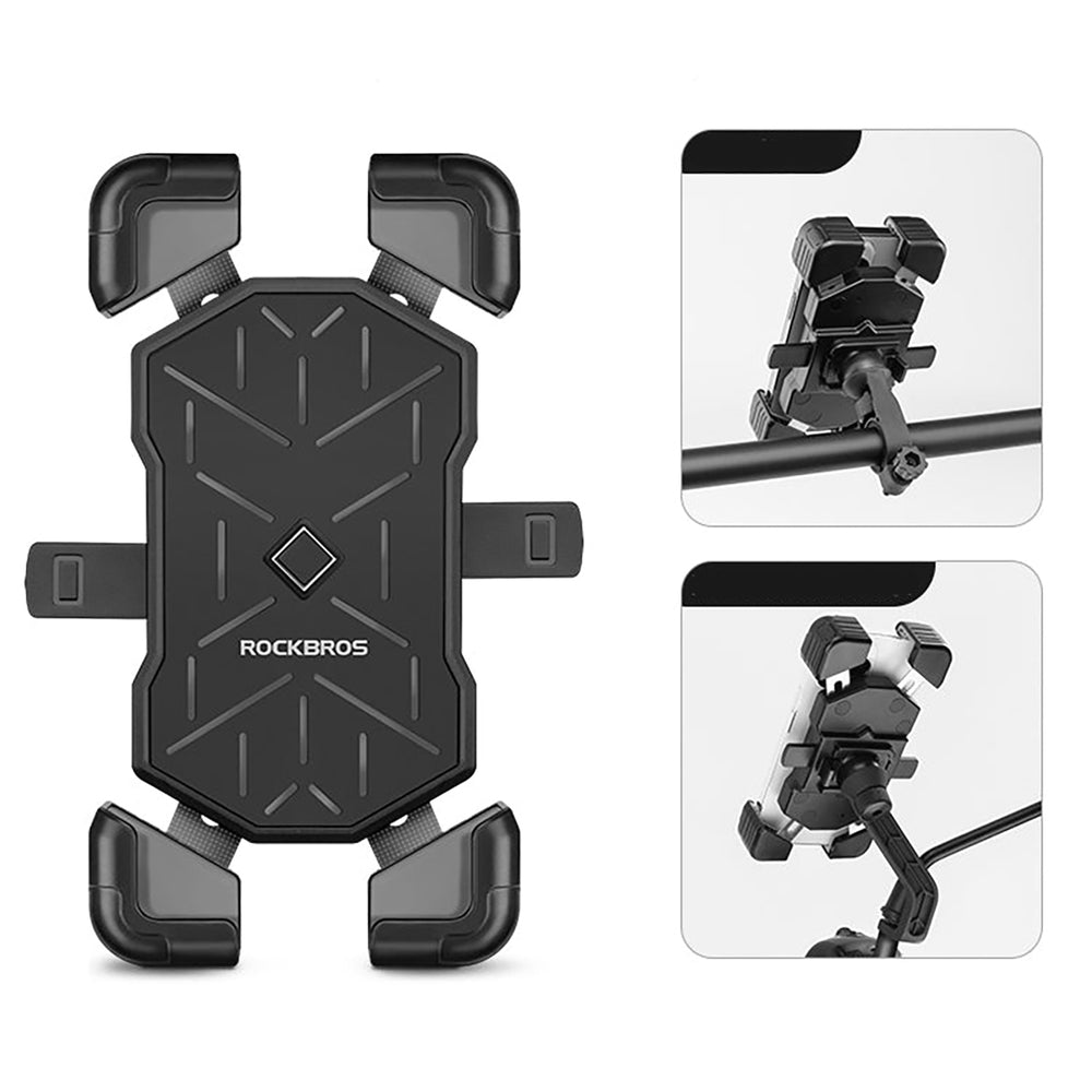 Rockbros HW-117 Handlebar Clamp Phone Holder - Black and Gray_1