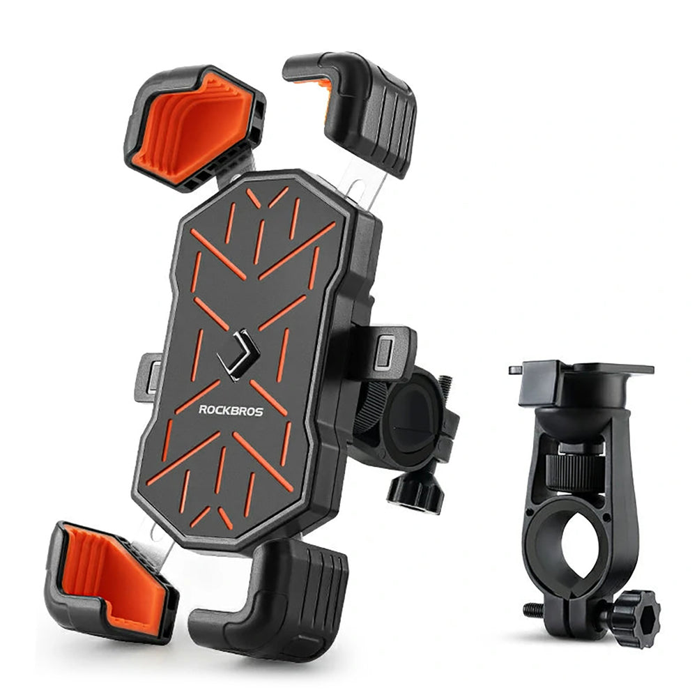 Rockbros HW-117 Handlebar Clamp Phone Holder - Black and Orange_0