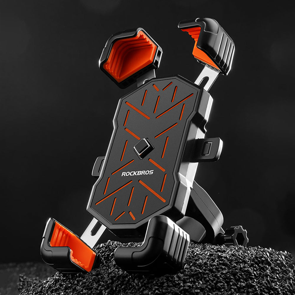 Rockbros HW-117 Handlebar Clamp Phone Holder - Black and Orange_7