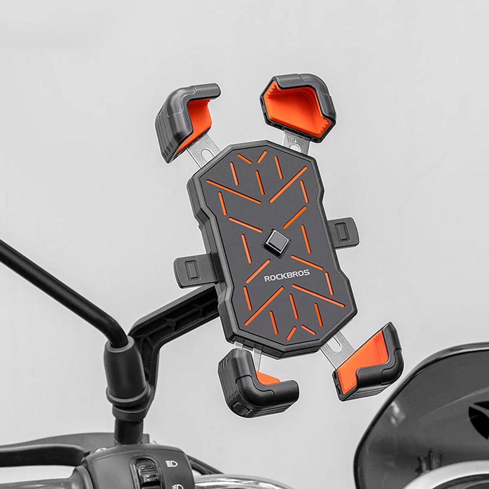 Rockbros HW-117 Handlebar Clamp Phone Holder - Black and Orange_1