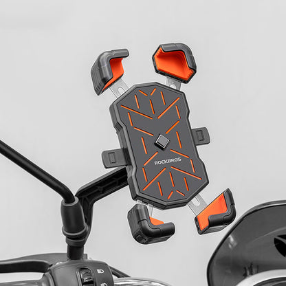 Rockbros HW-117 Handlebar Clamp Phone Holder - Black and Orange_1