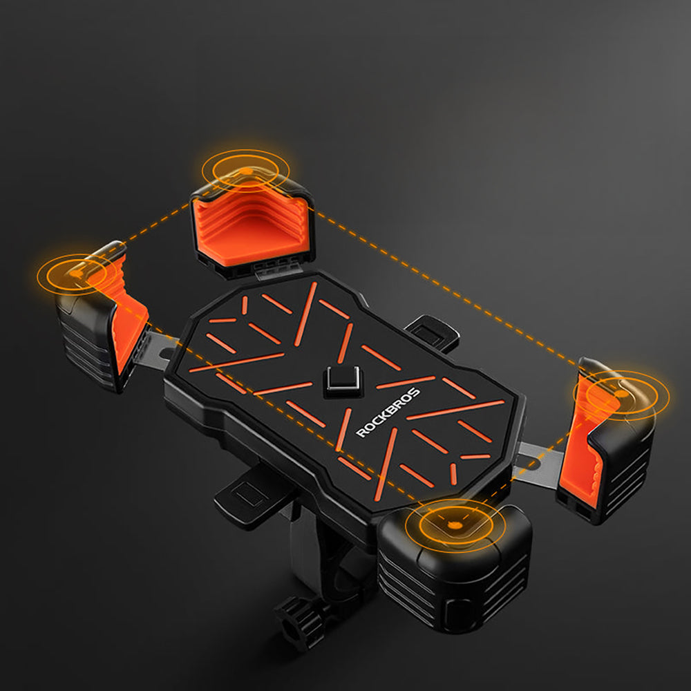 Rockbros HW-117 Handlebar Clamp Phone Holder - Black and Orange_3