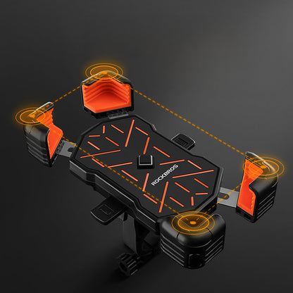 Rockbros HW-117 Handlebar Clamp Phone Holder - Black and Orange_3