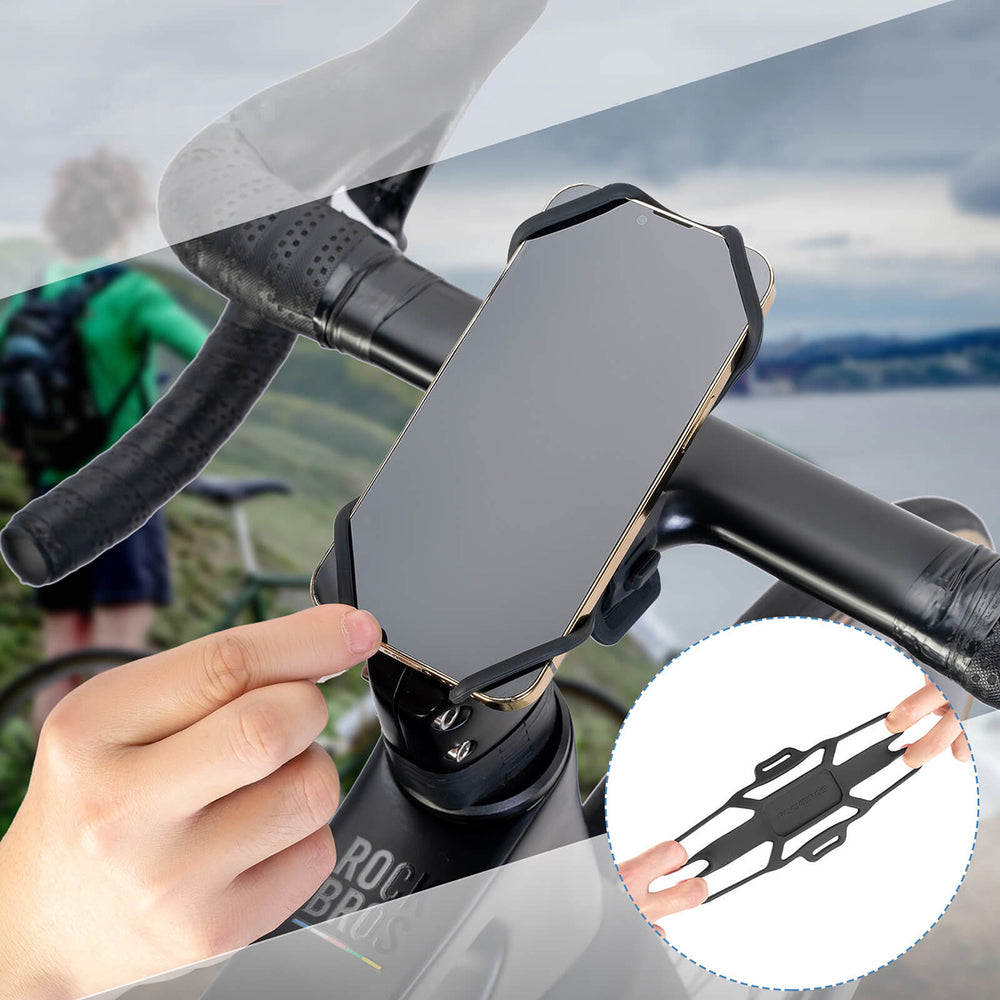 Rockbros 250015001 silicone clamp phone holder - black_2