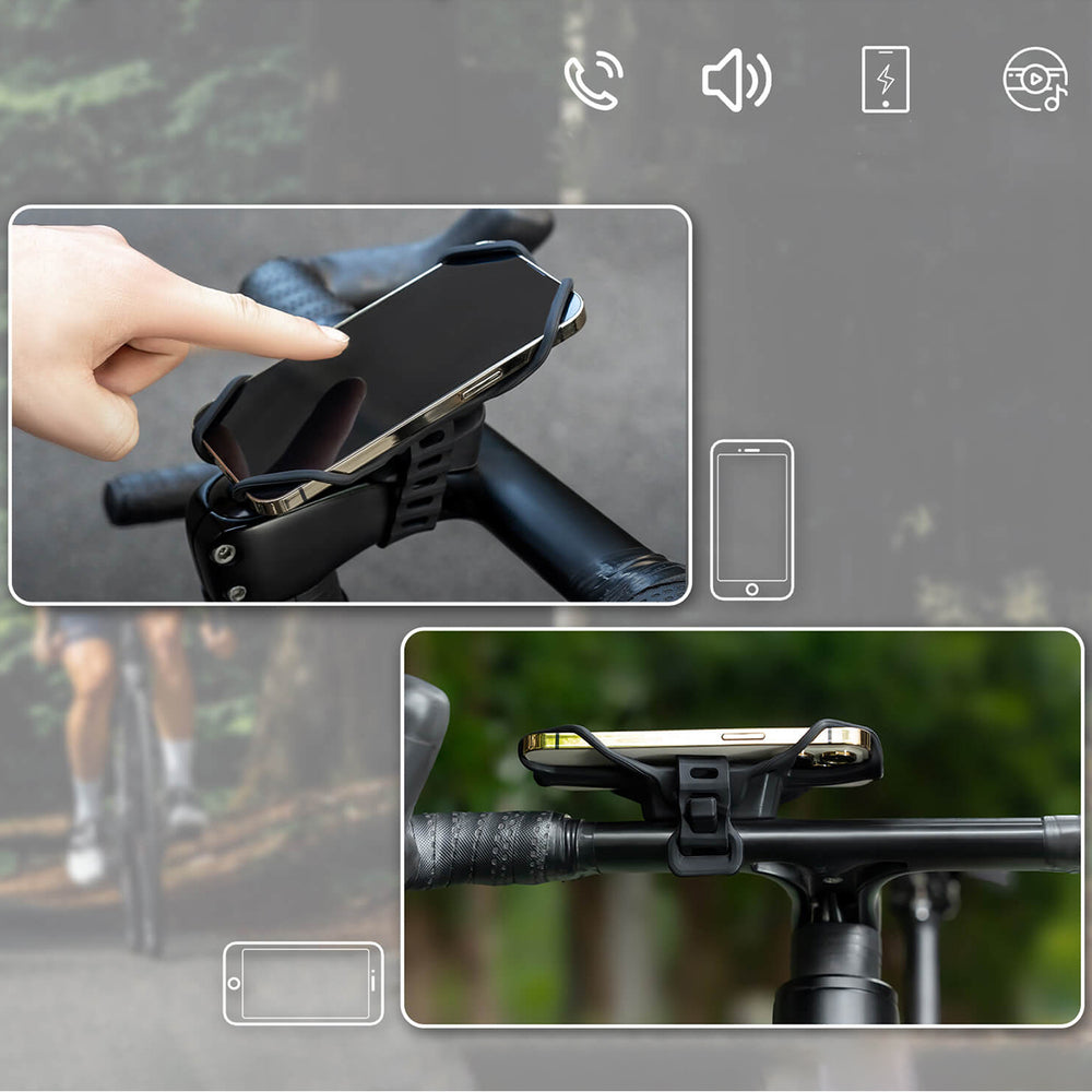 Rockbros 250015001 silicone clamp phone holder - black_3