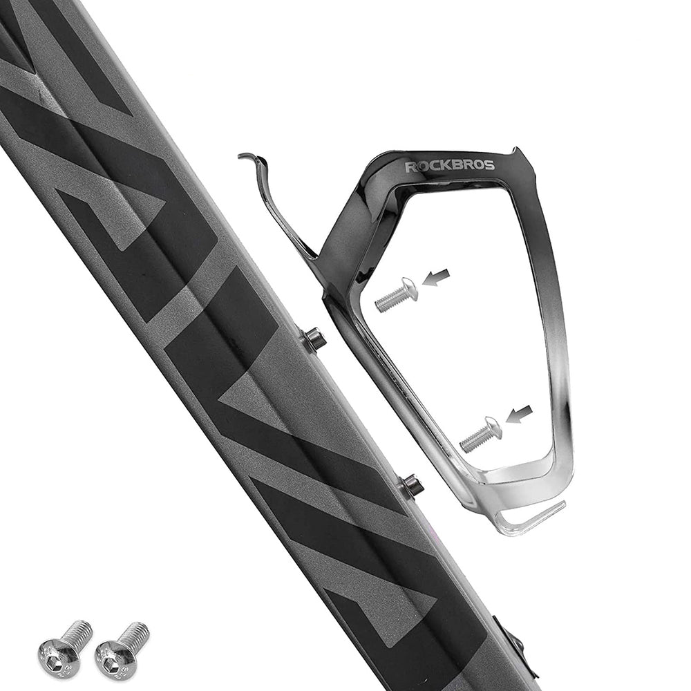 Rockbros RKL02 Aluminum Bottle Cage - Black and Silver_3